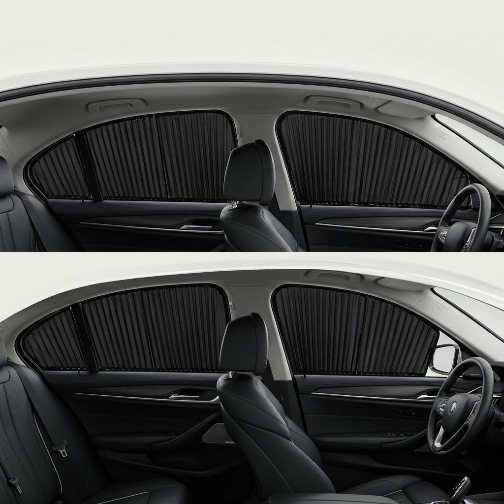 Foldable Car Window Privacy Curtains Sunshade Side Magnet Pleated Car Window Curtain enhanced 2